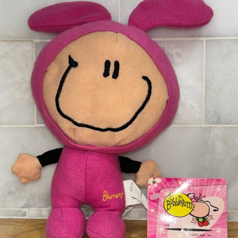 VTG Pink Bunny Plush Girl Doll Play Along Easter Rabbit Miffy 2001 Anime Toy 8"